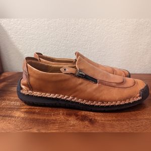 CEKeugo Men's Leather Driving Classic Handmade Ankle Casual Comfortable Walking